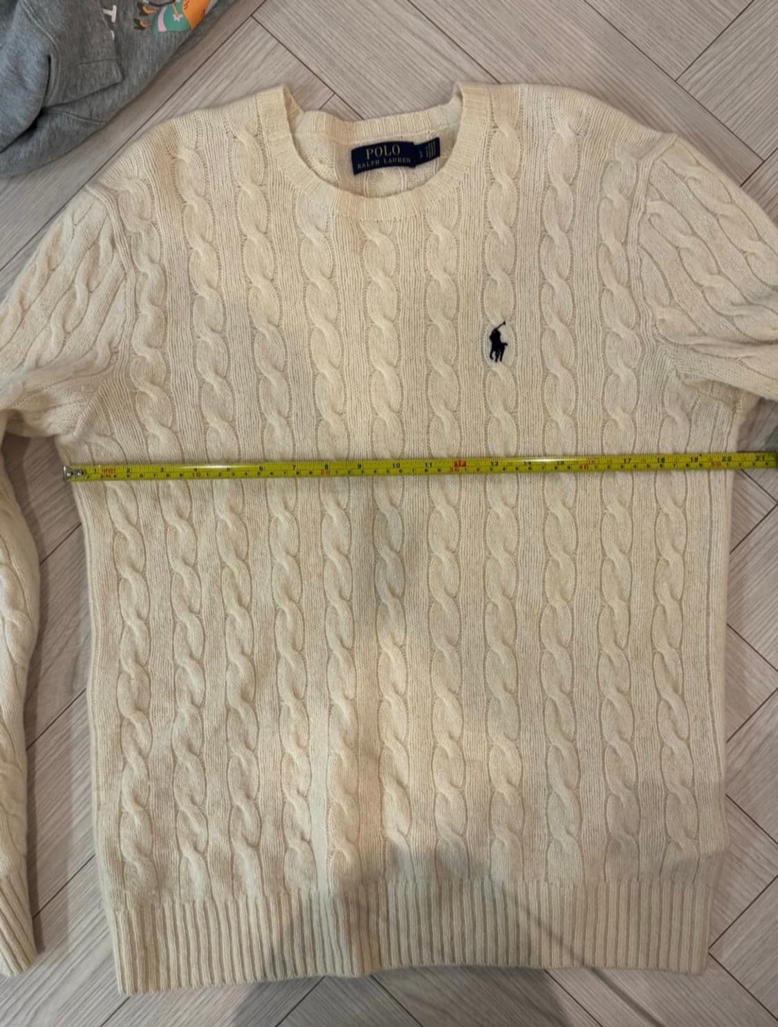폴로 꽈배기 니트 아이보리 상품이미지6