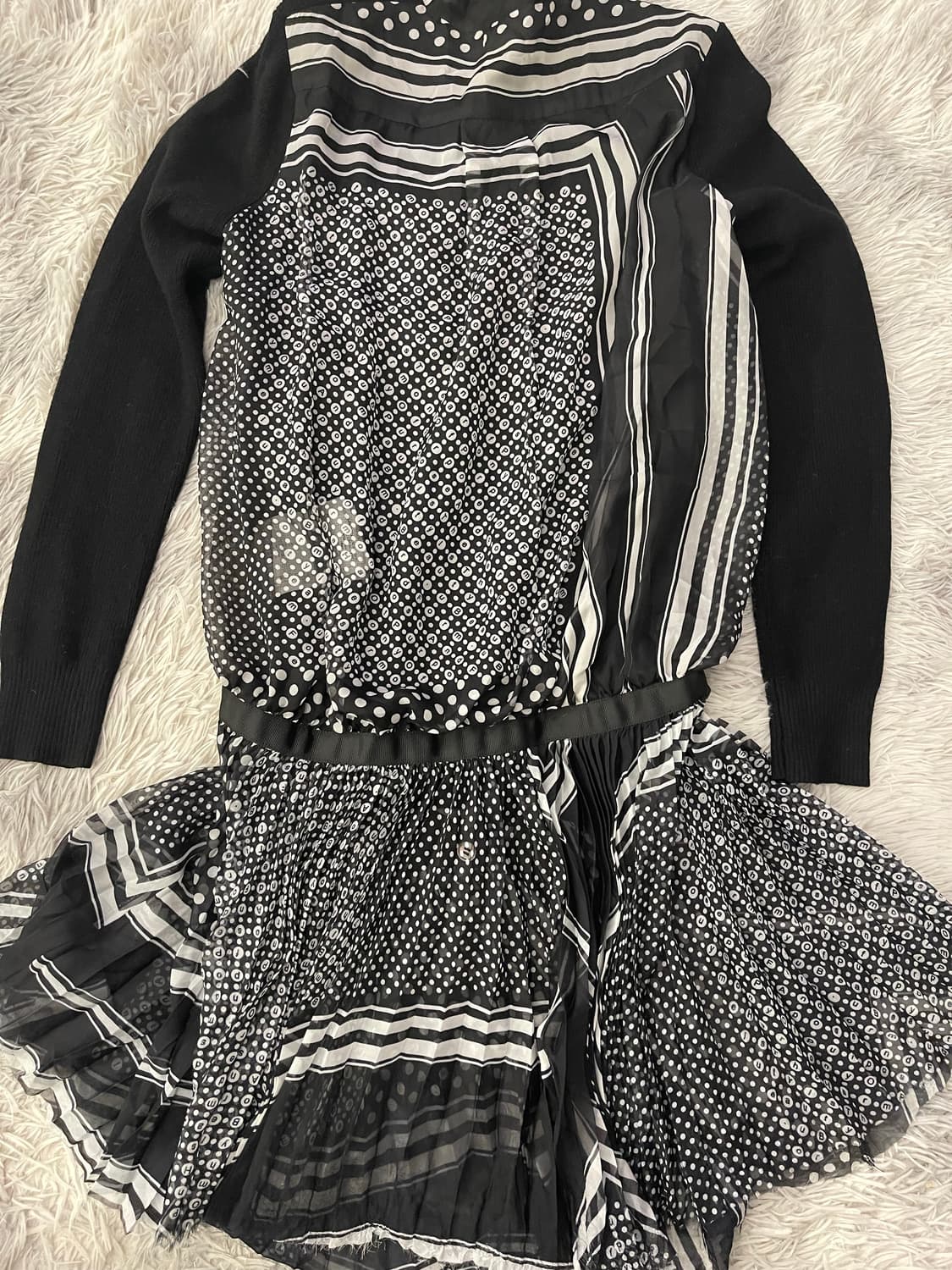 Sacai 사카이 블랙 니트 롱 원피스 상품이미지2