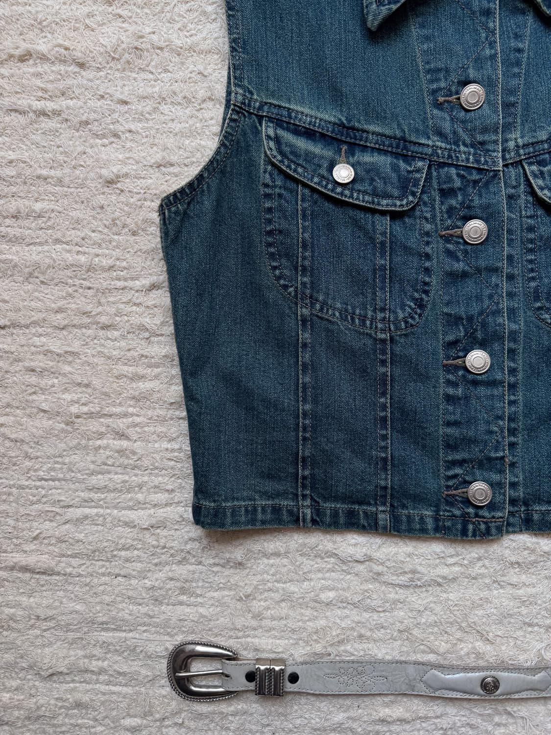 Buckle-washed Denim Vest 0149 상품이미지2