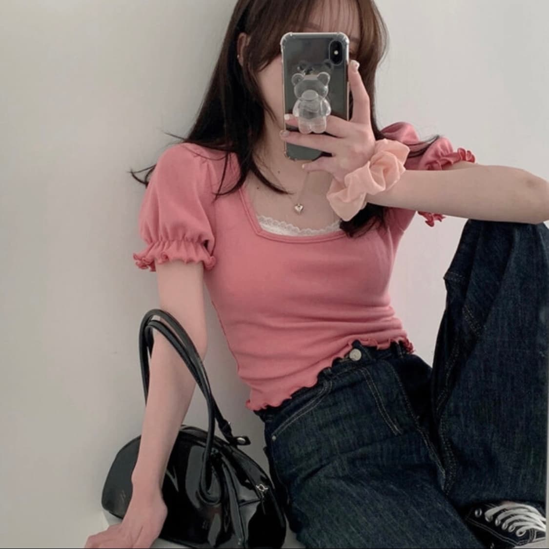 프릴 퍼프 반팔 티셔츠 상품이미지2