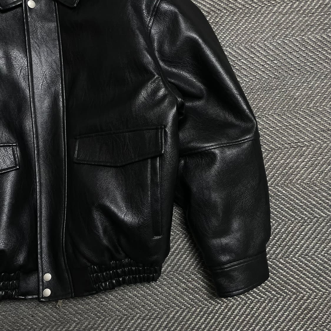 라퍼지 스토어 미니멀 봄버 레더 자켓 y 5140 상품이미지3