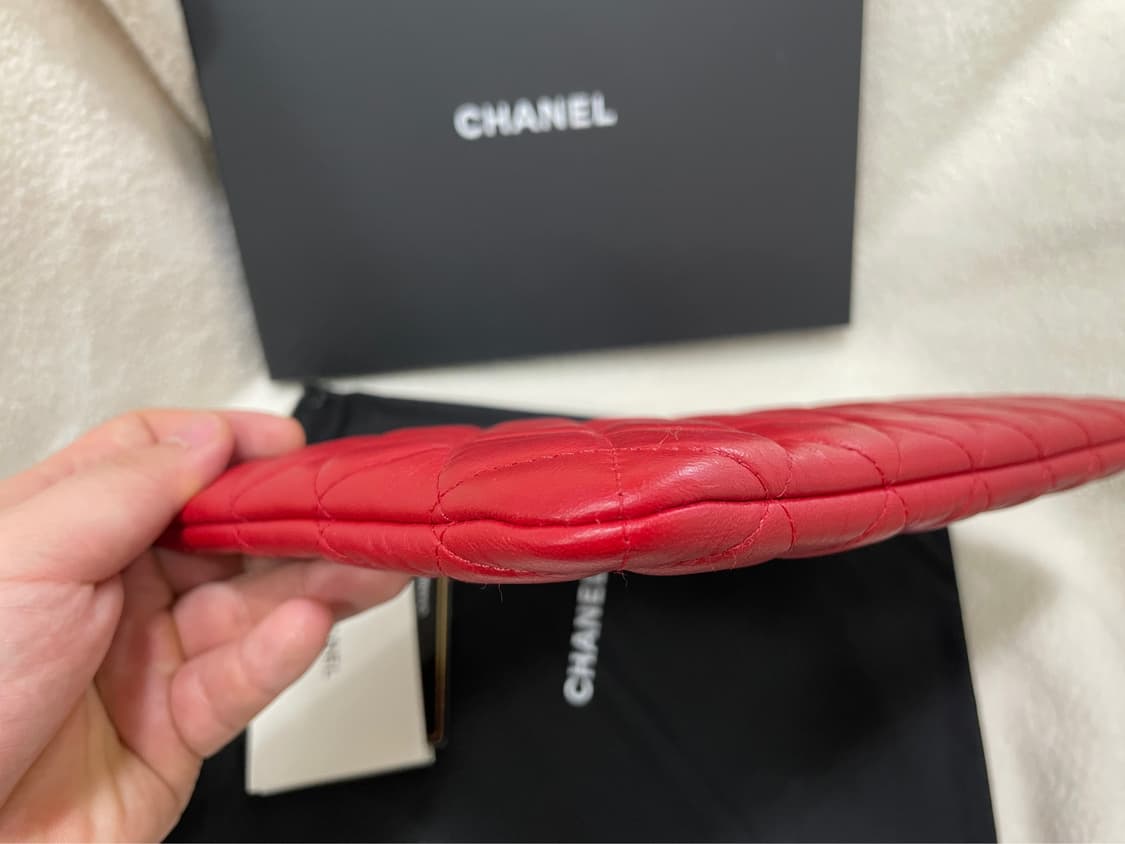 샤넬 램스킨 핫핑크 금장 미듐 클러치 상품이미지5