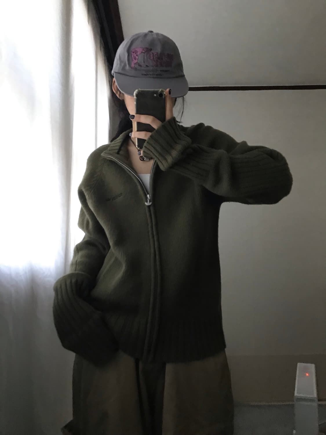 아디다스 00s 카키 니트집업 상품이미지1