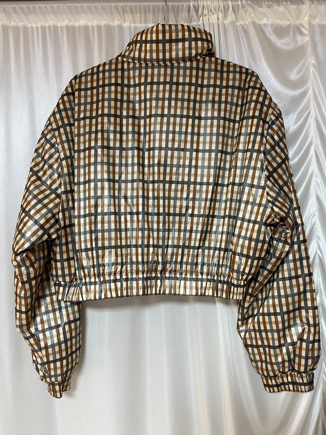 자라 체크 패턴 숏 패딩 점퍼 빈티지 상품이미지2