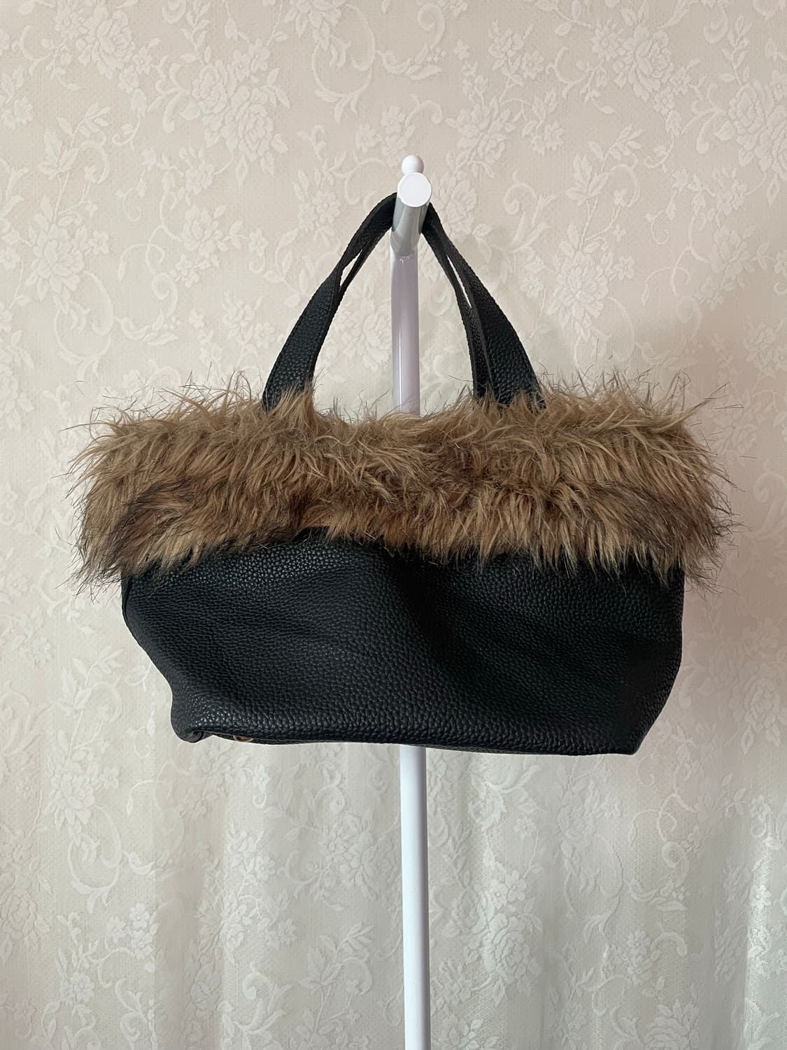 빈티지 퍼 트리밍 미니백 (Y2K 무드) 상품이미지5