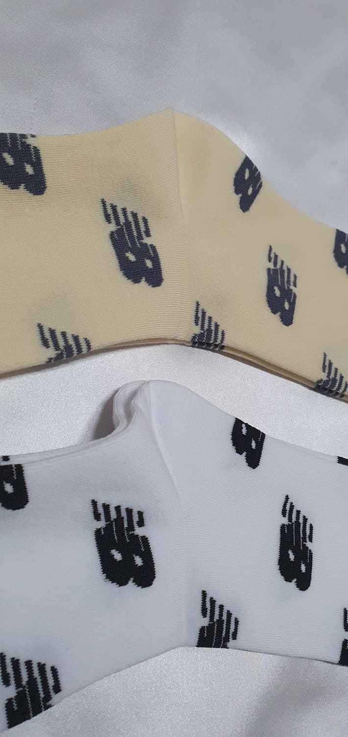 베이지 화이트 레터링 패턴 뉴발란스 양말  상품이미지8