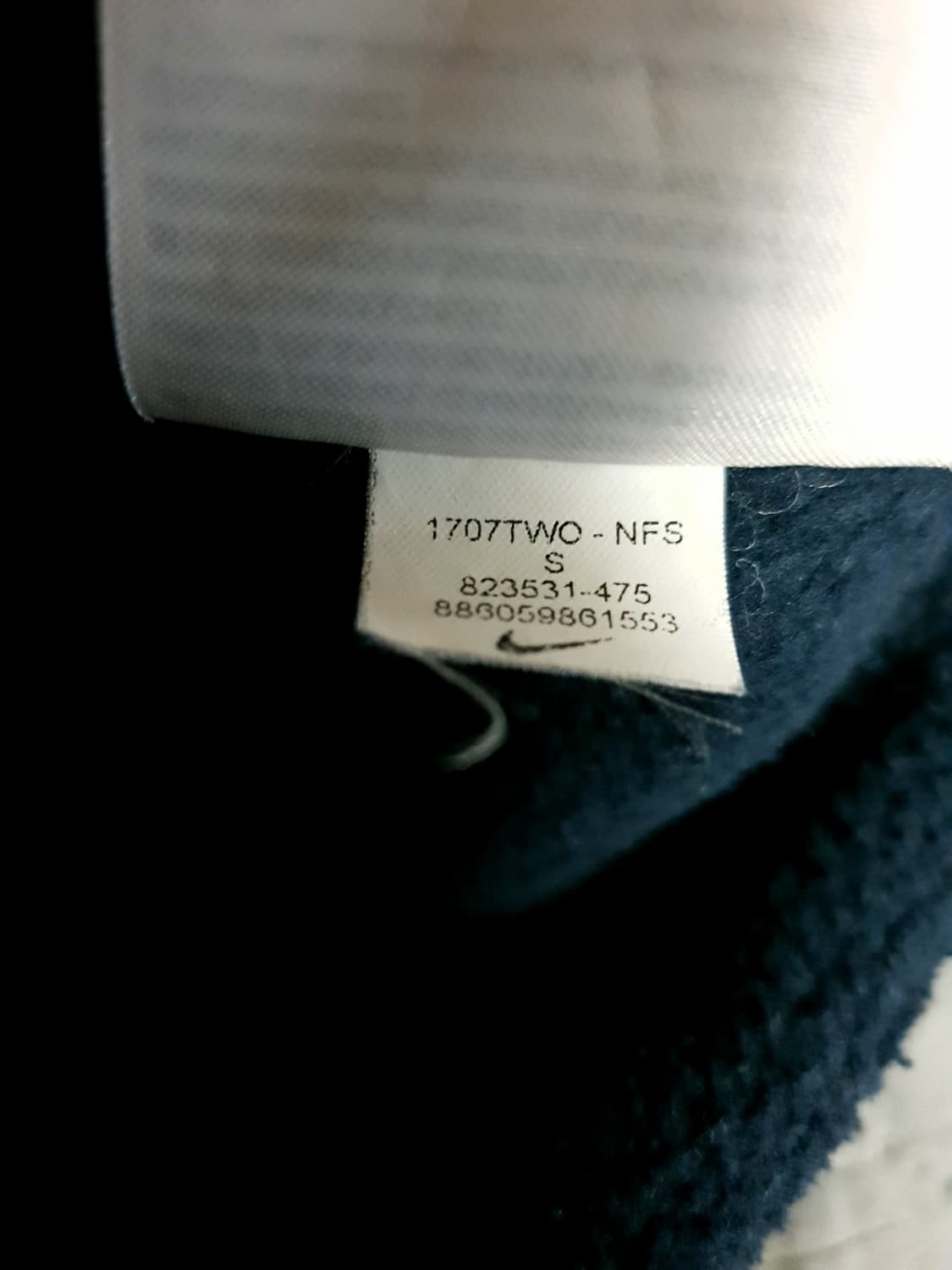 (해외판) 나이키 오버핏 솔로스우시 플리스 후드집업 네이비 (S) 상품이미지6