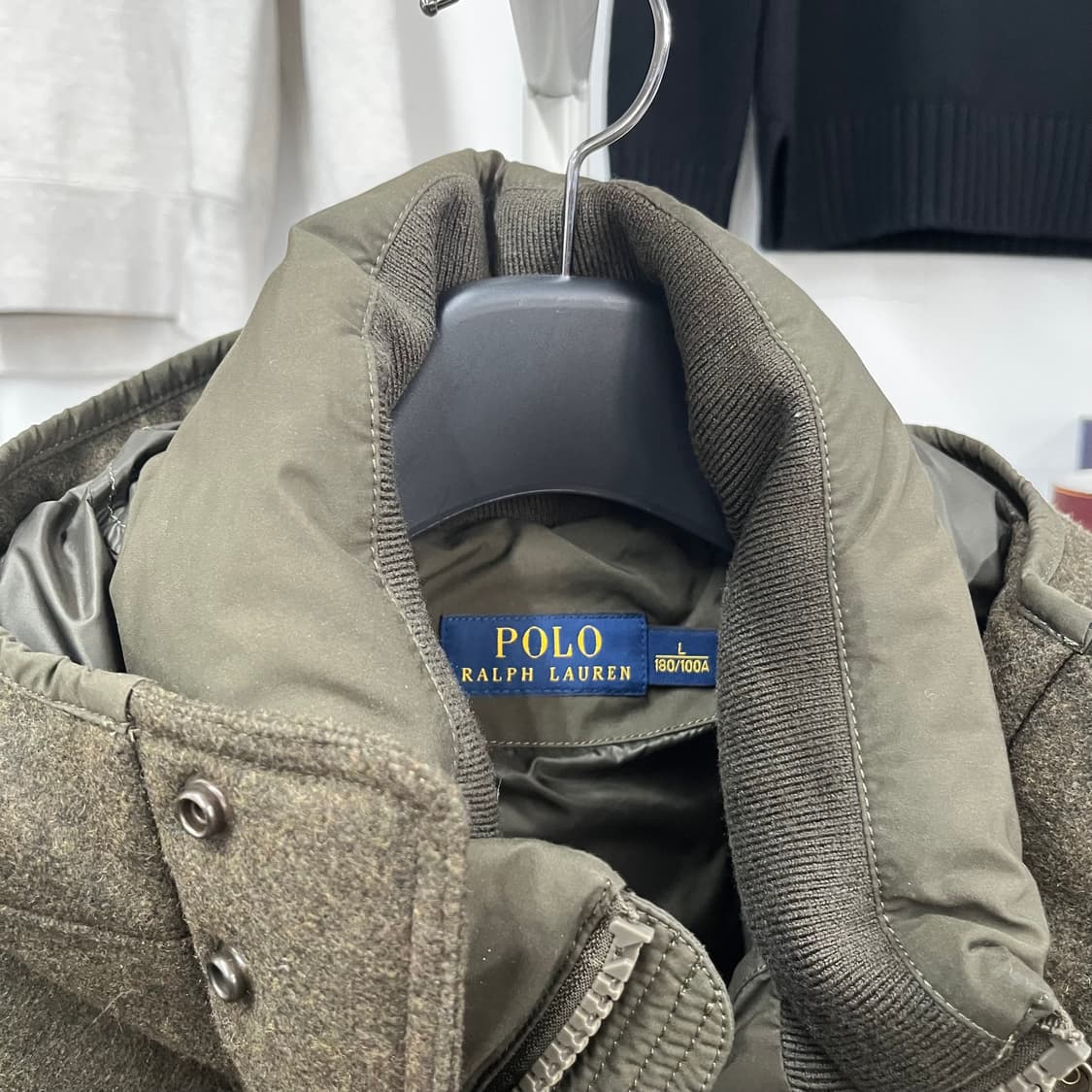 폴로랄프로렌 밀리터리 울믹스 덕다운 패딩점퍼 L 상품이미지3