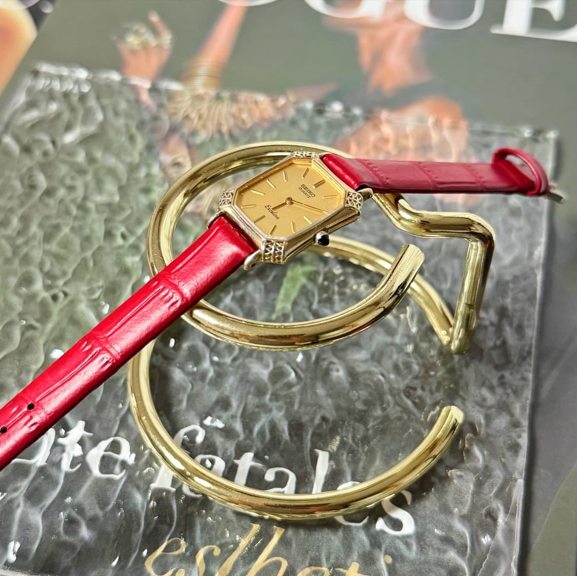 세이코 빈티지 엑셀린 엔틱 쿼츠시계 상품이미지3