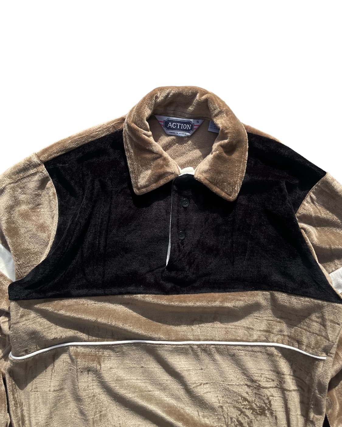 80’s yoke pannel velour shirts 상품이미지2