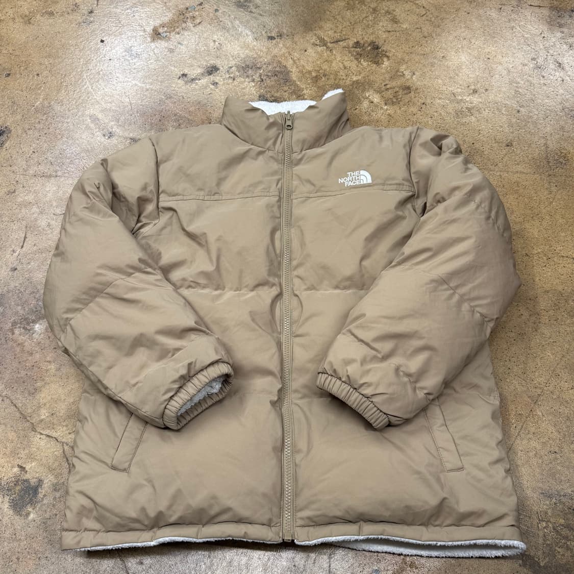 노스페이스 양면 베이지 화이트 패딩 후리스 160 상품이미지2