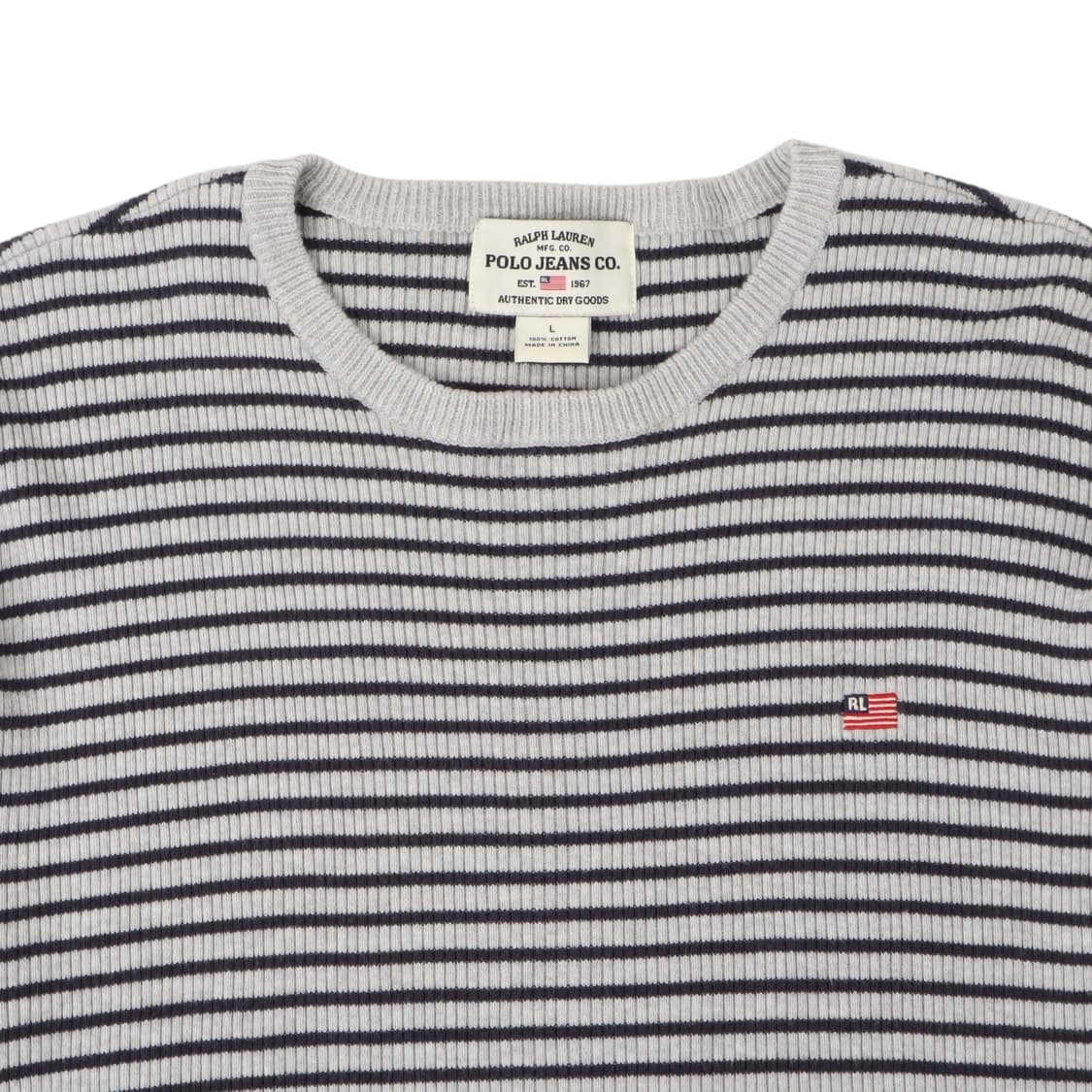 폴로진스 스트라이프 골지 니트 롱슬리브 상품이미지2