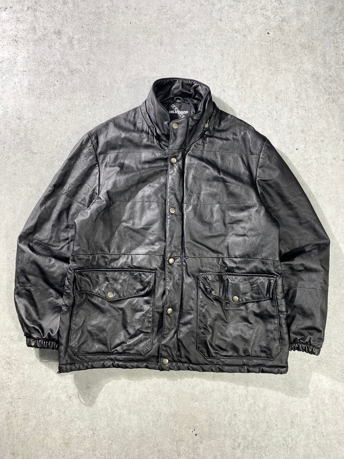 [M] HILL CROP 힐 크롭 블랙 레더 자켓 상품이미지1