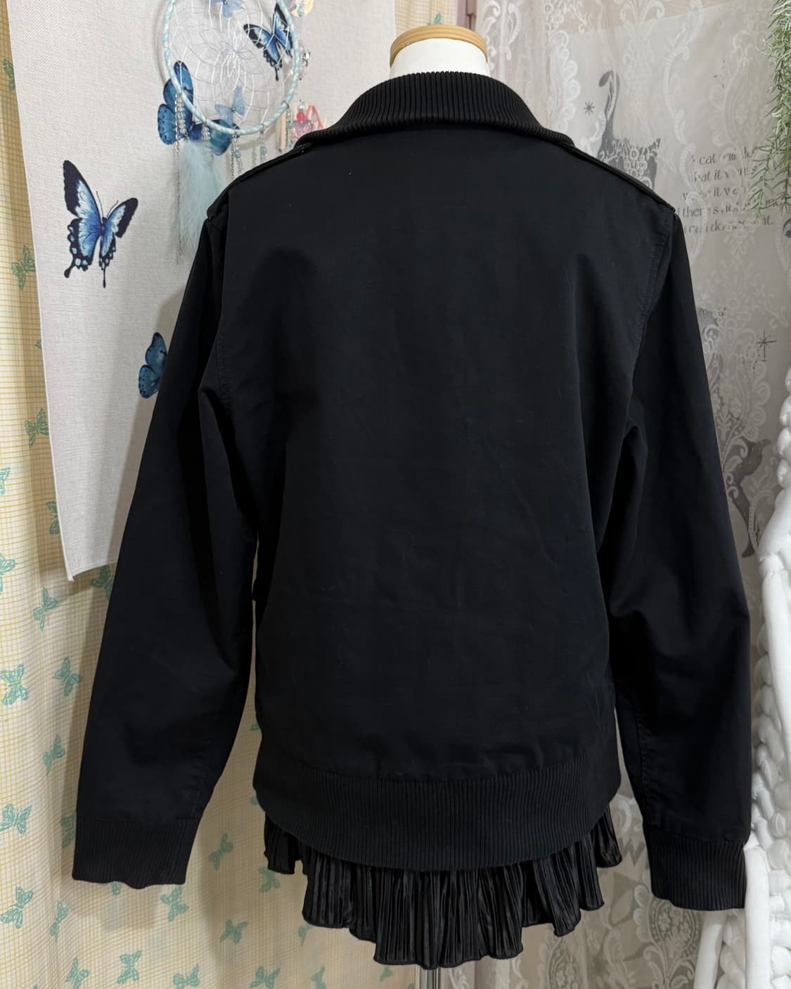 블랙 빅 카라 투웨이 집업 자켓 상품이미지9