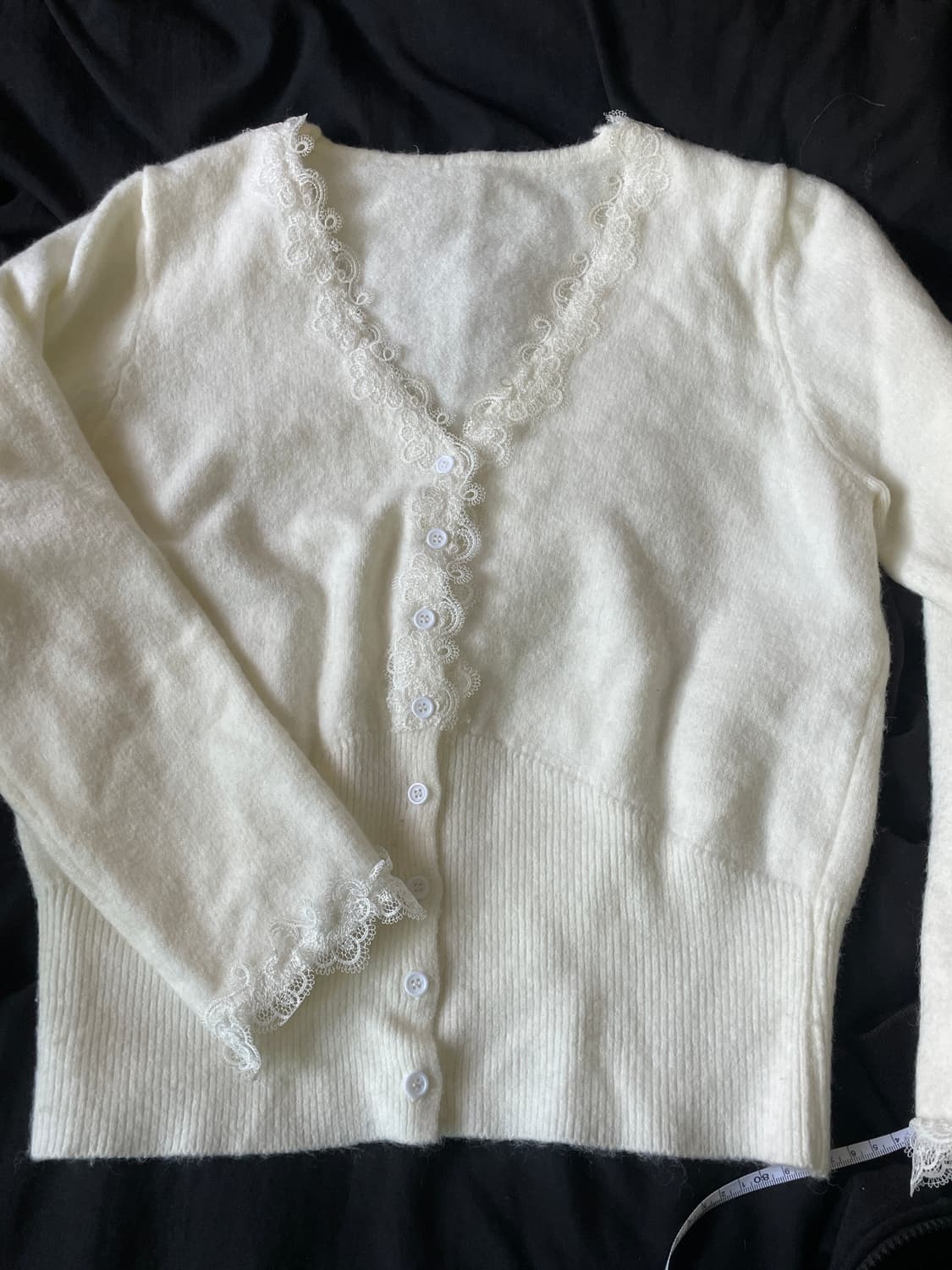 슬립오버 레이스 디테일 가디건 상품이미지2