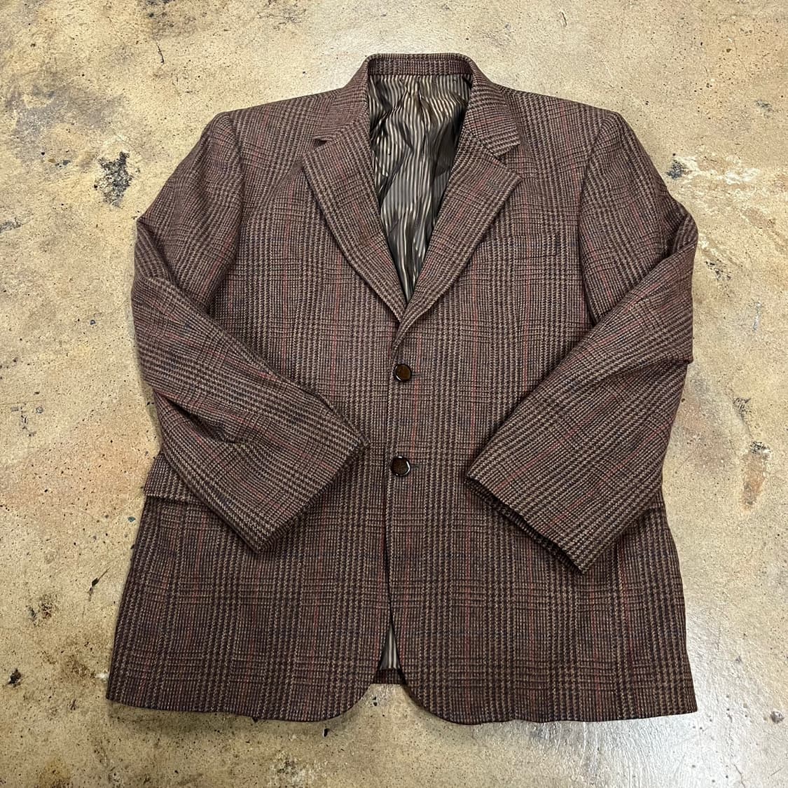 [정품/90] 발망 브라운 체크 패턴 자켓 b8 상품이미지2