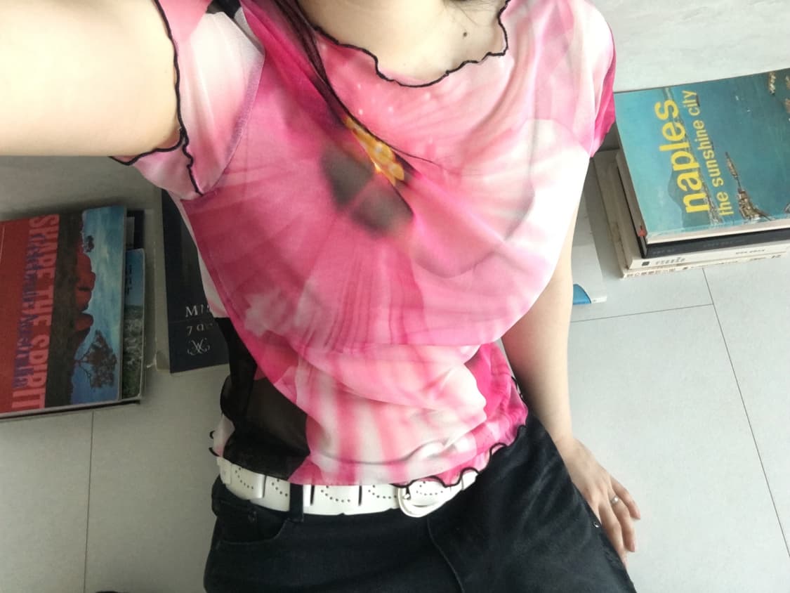 sheer floral mesh top 상품이미지5