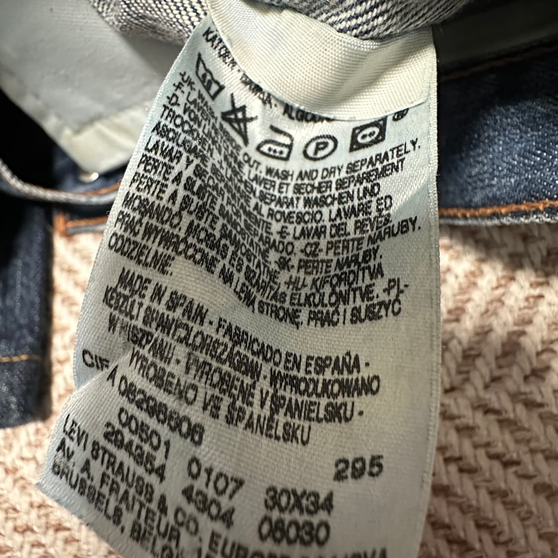 LEVI'S 501 00's spain made denim jeans 상품이미지4