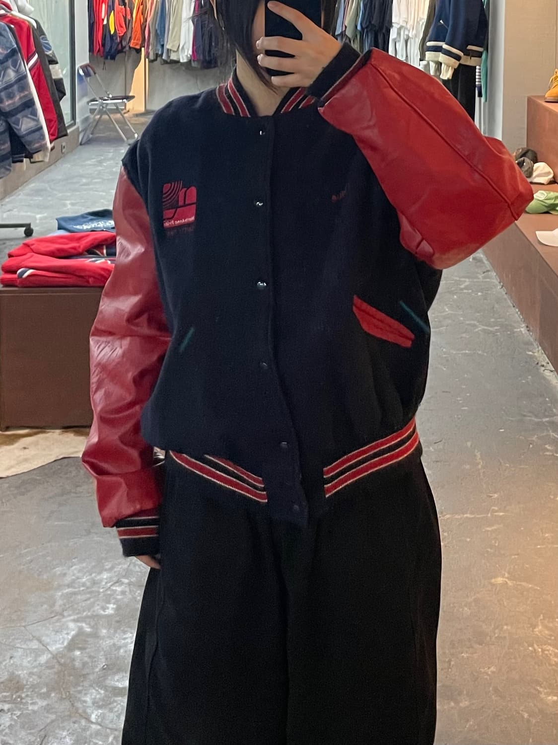 빈티지 DeLong 모직 레더 바시티자켓 H2231 상품이미지1