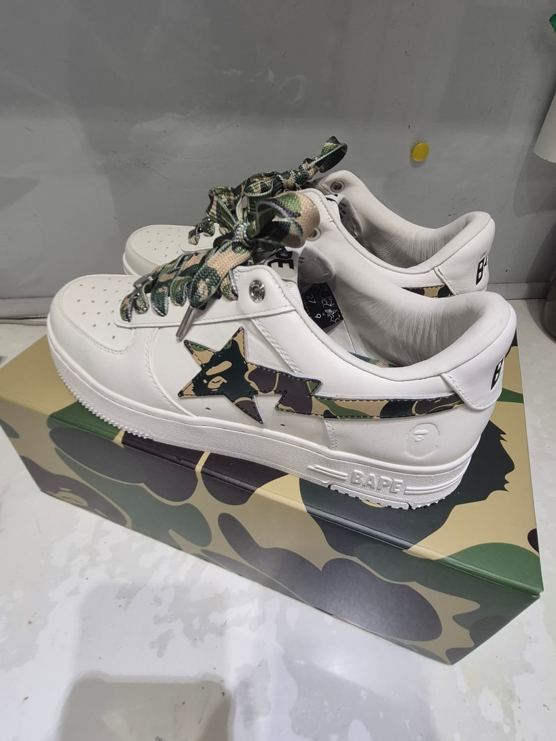 베이프 ABC 카모 베이프 스타 로우 스니커즈 그린 상품이미지3
