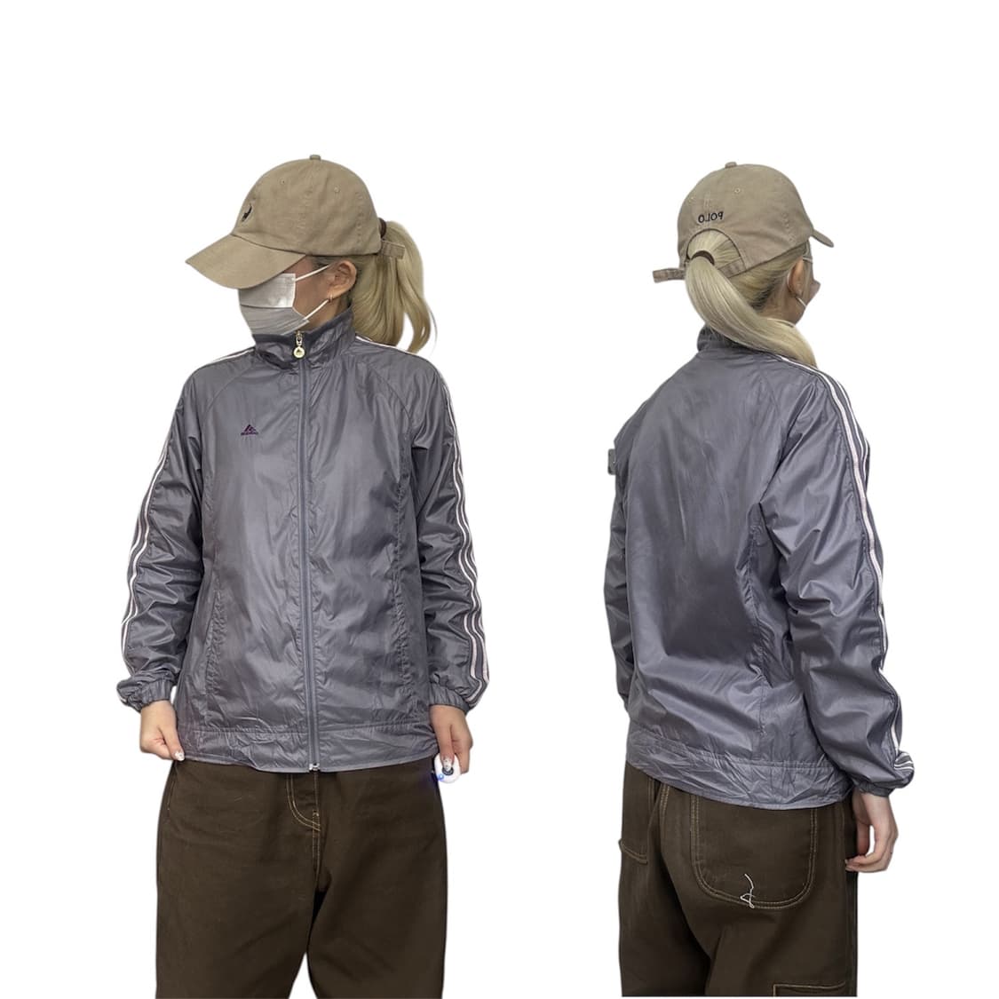 00s 아디다스 퍼플 사이드 라인 오버핏 바람막이 자켓 M 상품이미지1