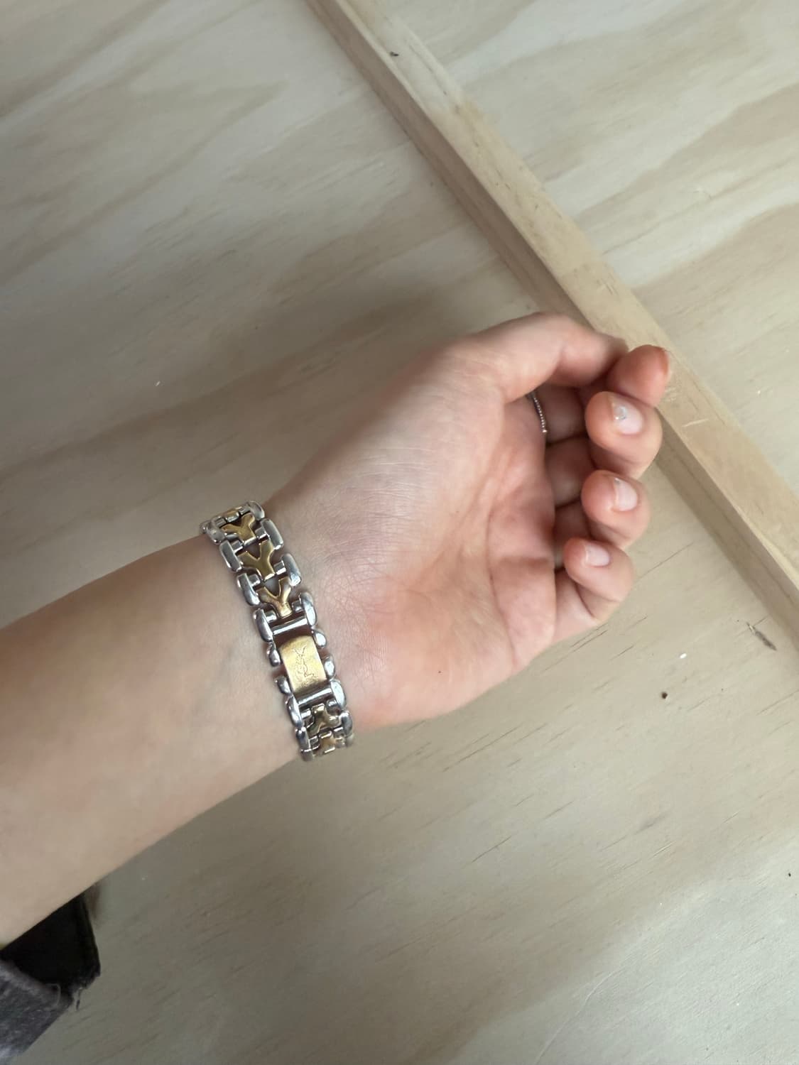 90s Ysl 생로랑 골드 실버 메탈 여성 시계 상품이미지5