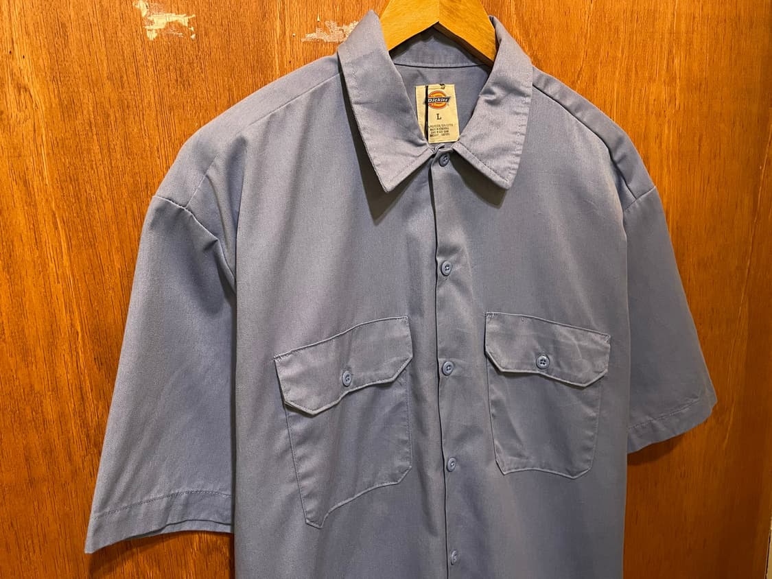 (L) Dickies 디키즈 반팔 워크 셔츠 블루 상품이미지4