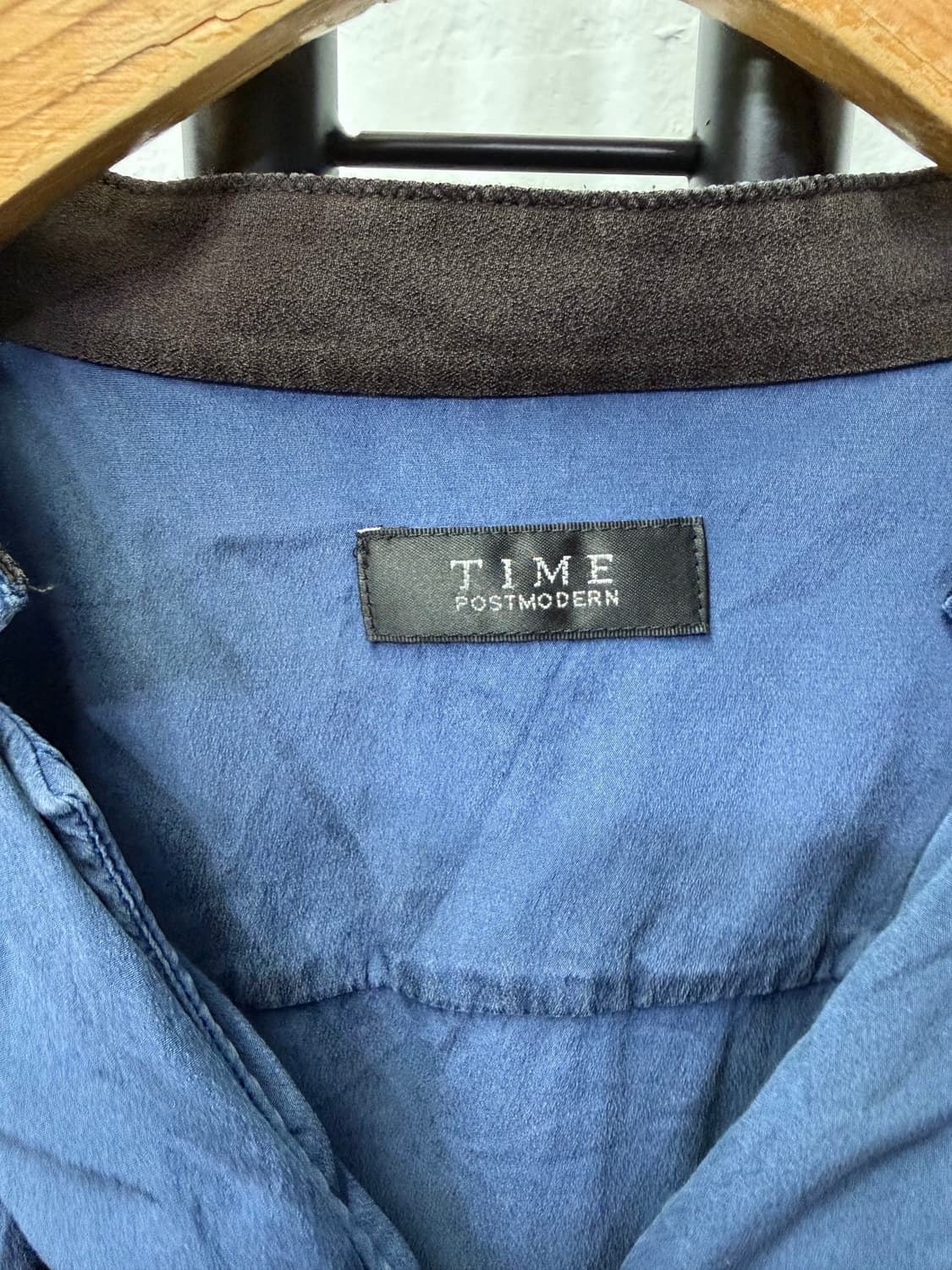 정품) TIME 타임 한섬 실크 블루 셔츠형 자켓 88 상품이미지7