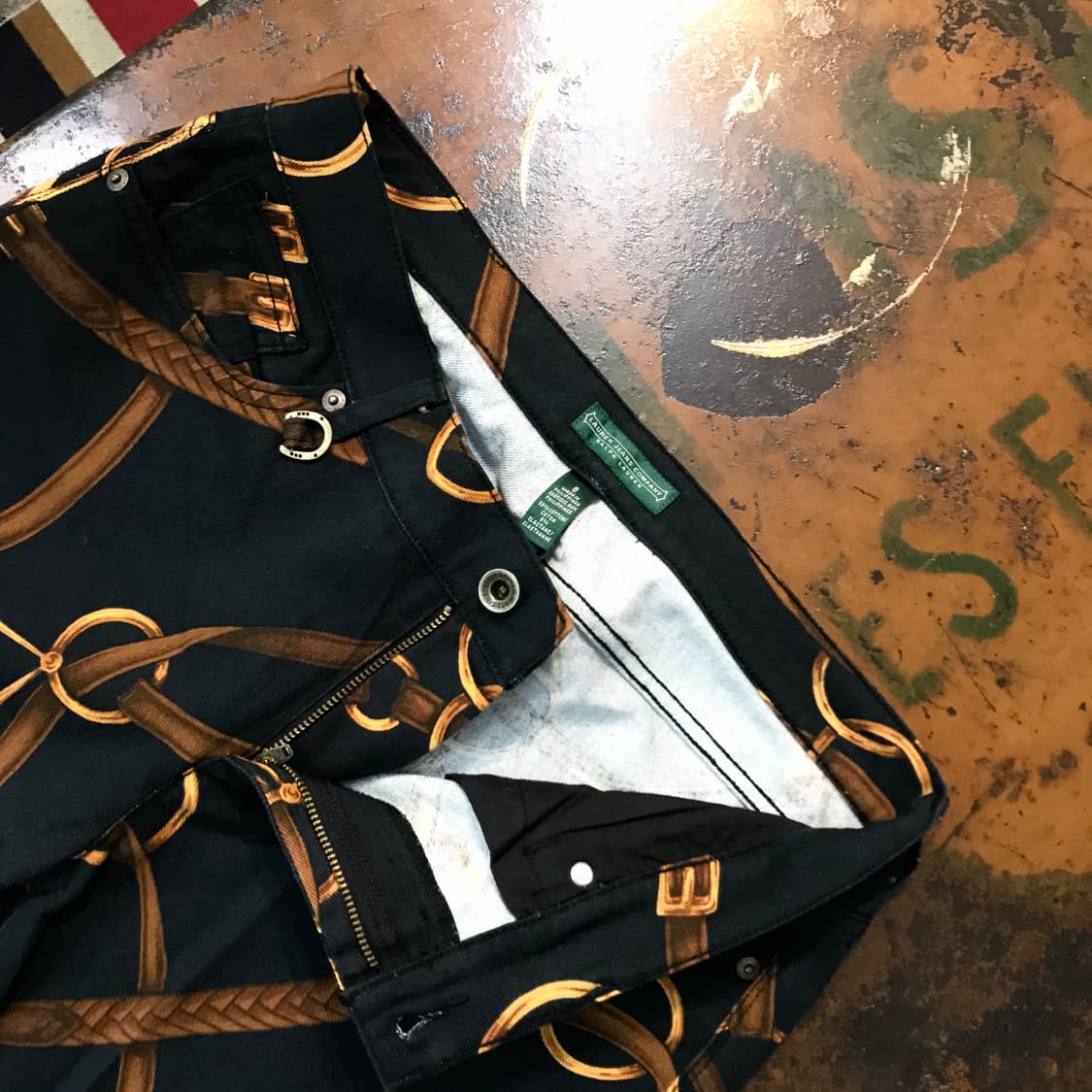 폴로랄프로렌 블랙 체인 프린팅 팬츠 허리 31 사이즈 상품이미지5