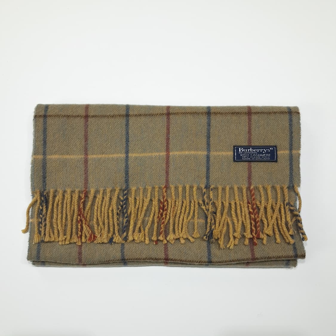 MX416 버버리 영국판 캐시미어 빈티지 베이지 머플러 목도리 상품이미지8
