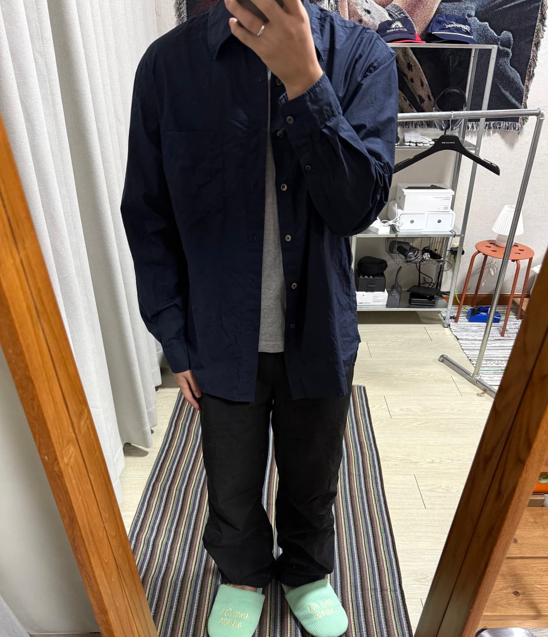 인더로우 네이비 셔츠 상품이미지1