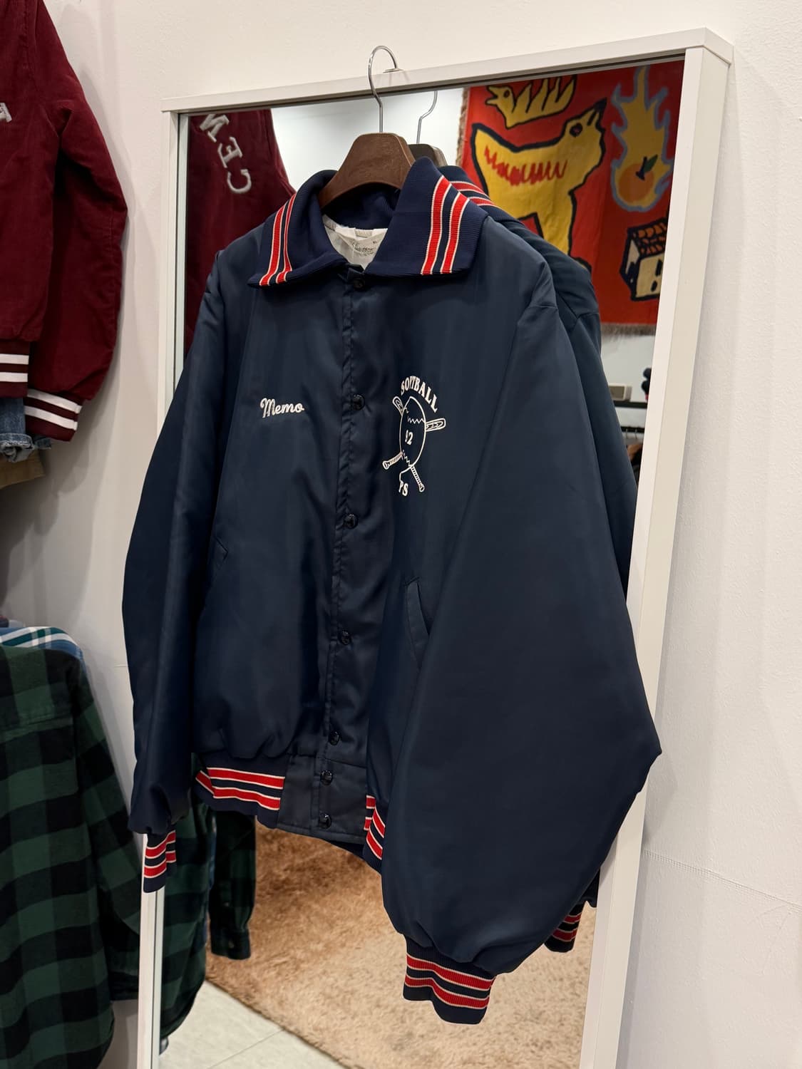 90s Gem Sportswear 베이스볼 새틴 자켓 (made USA) 상품이미지1