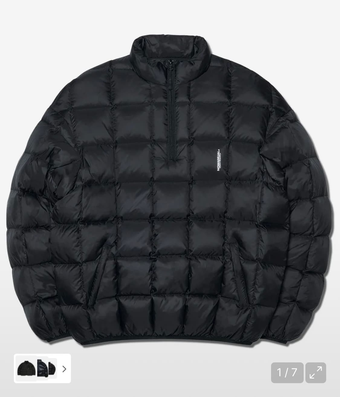 노메뉴얼 SQR PADDED HALF ZIP-UP 반집업 아노락 패딩 상품이미지1
