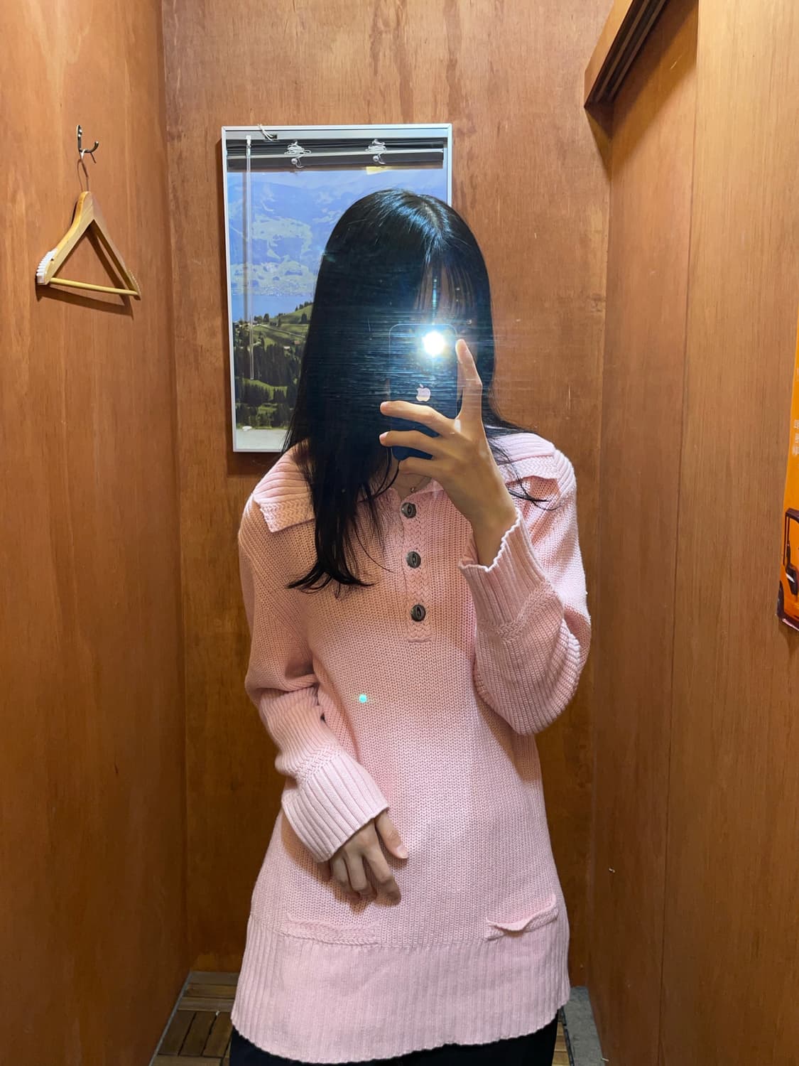 (XL) LAUREN 랄프 로렌 진스 하이넥 버튼 반집업 니트 상품이미지1