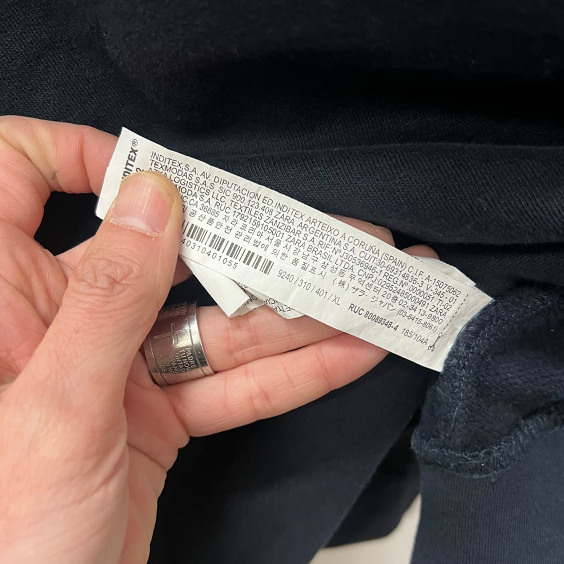 ZARA 자라 베이직 반집업 맨투맨 XL 상품이미지4