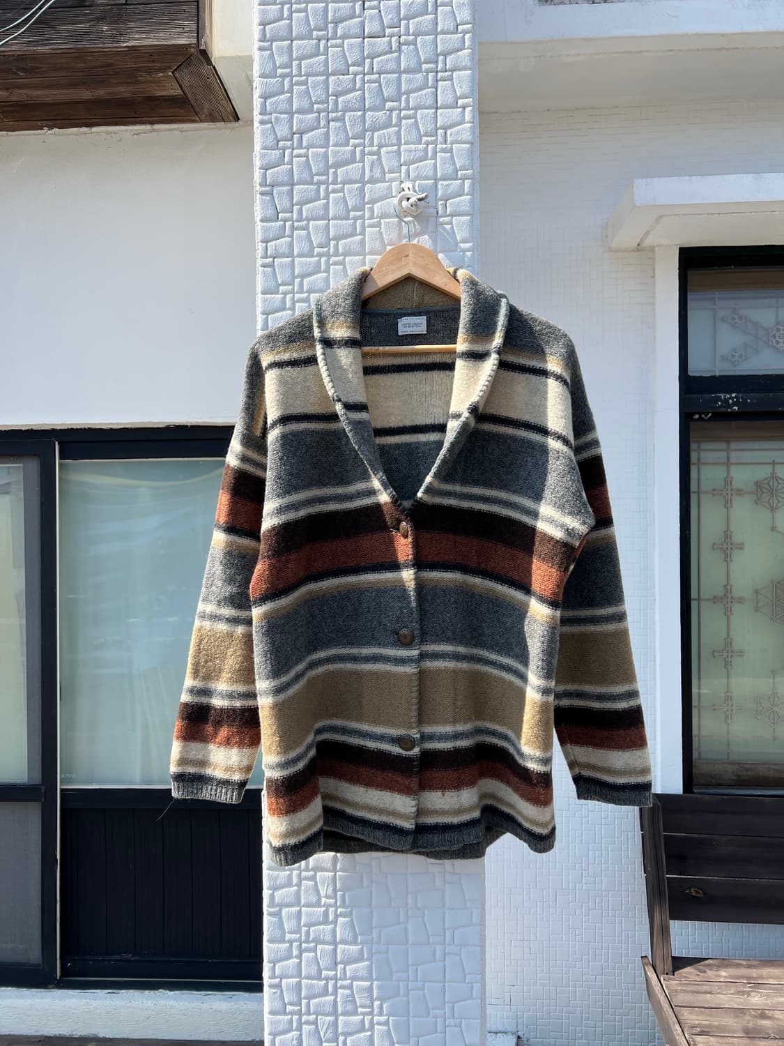 80s 베네통 Pure Shetland Wool 가디건 상품이미지1