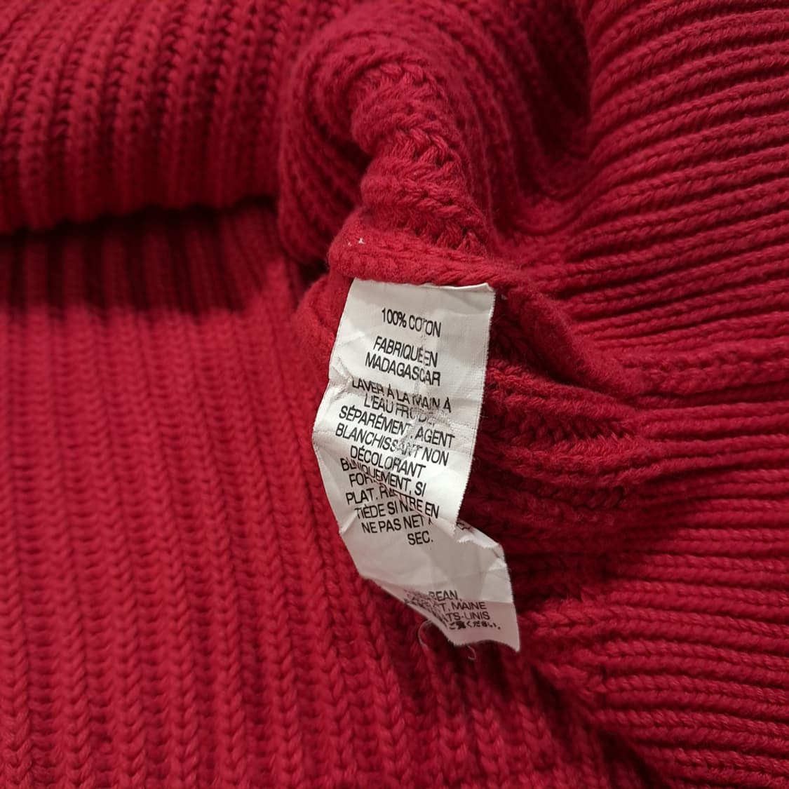 CL076 엘엘빈 코튼 헤비립 드라이버즈 레드 풀집업 가디건 상품이미지6