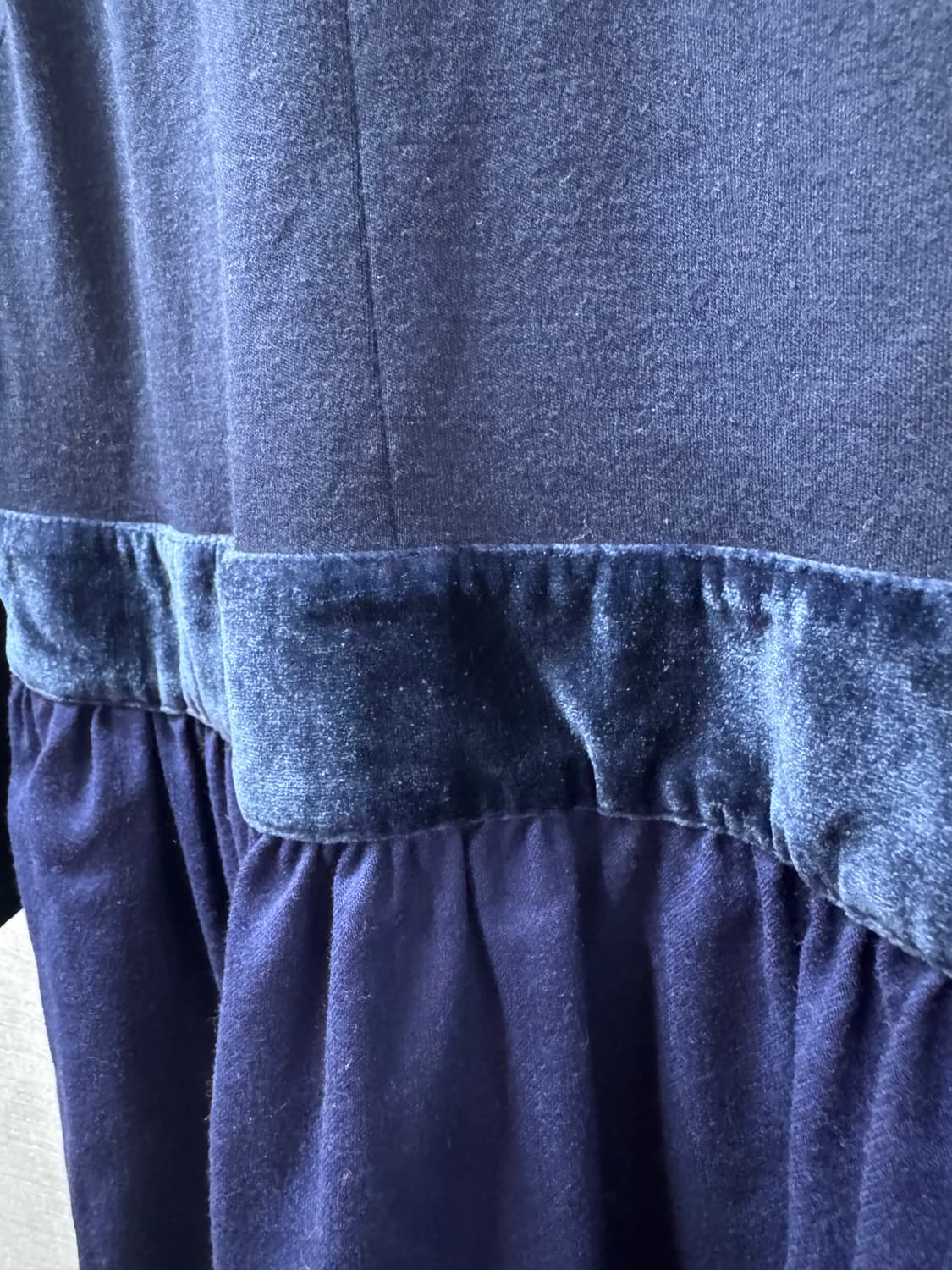 ETRO 에트로 벨벳 배색 네이비 원피스40(55) 상품이미지3