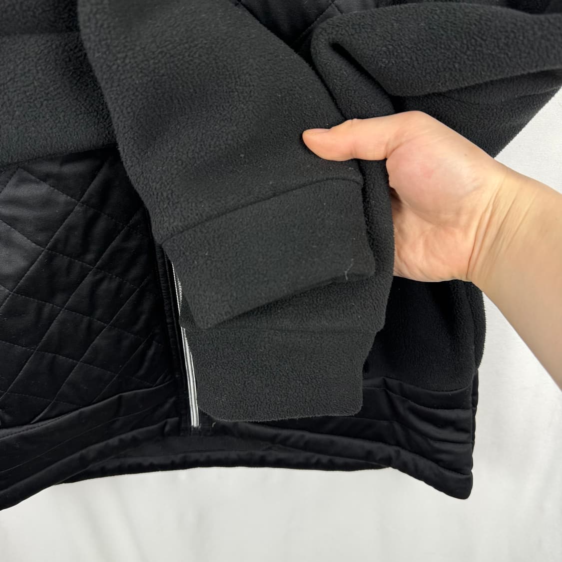 (L) 푸마 퀄팅 플리스 후드집업 자켓 블랙 상품이미지4