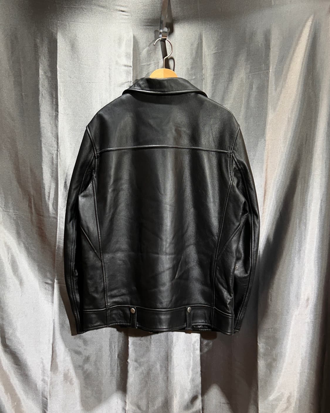 L 커버낫 램스킨 클래식 블랙 라이더 자켓 상품이미지3
