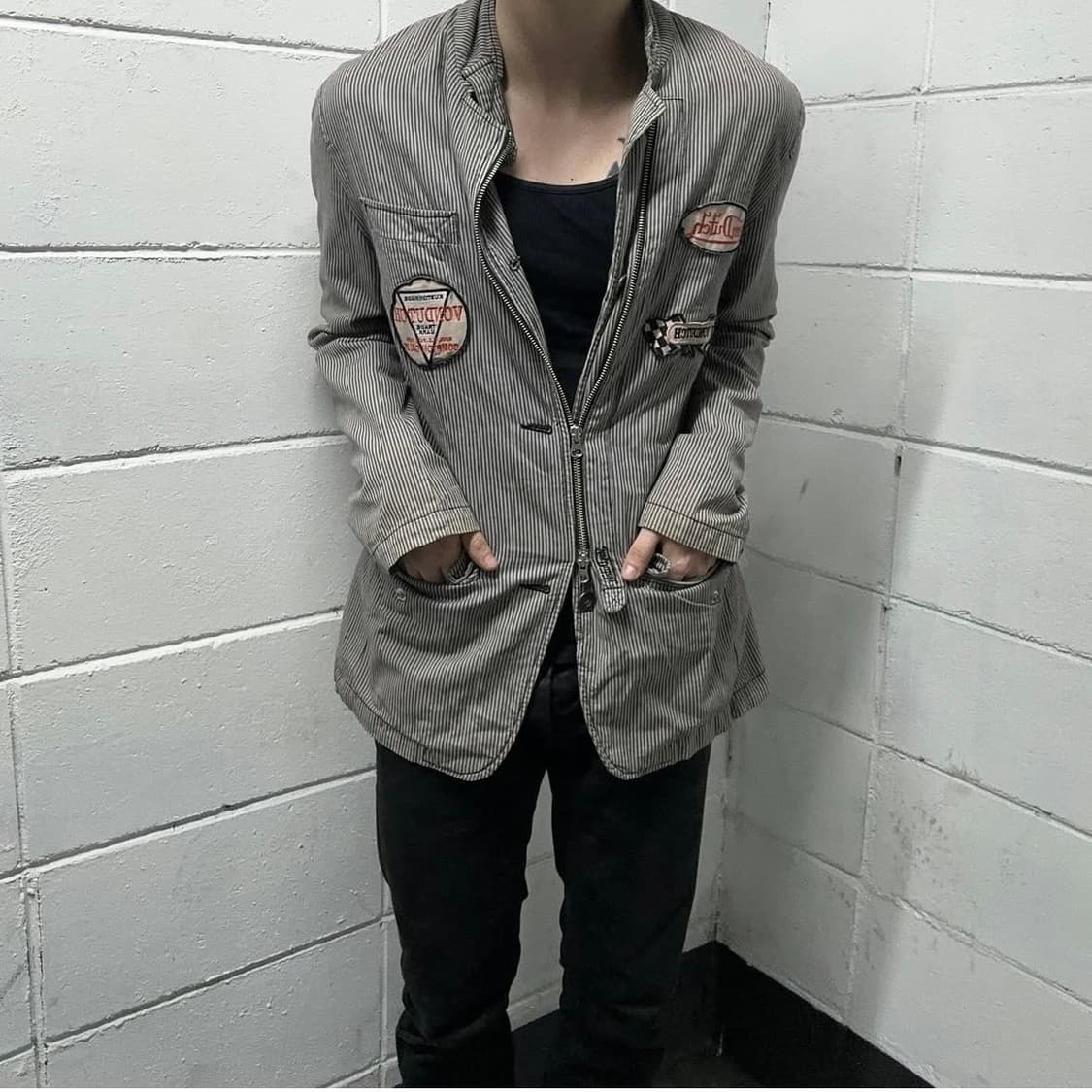 Von Dutch striped embroidery work jacket 상품이미지2