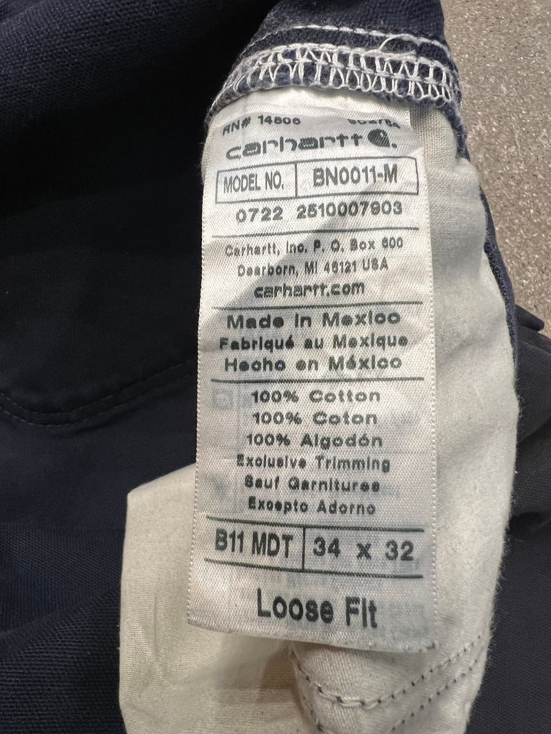 칼하트 루즈핏 카펜터 팬츠 B11 MDT 상품이미지9