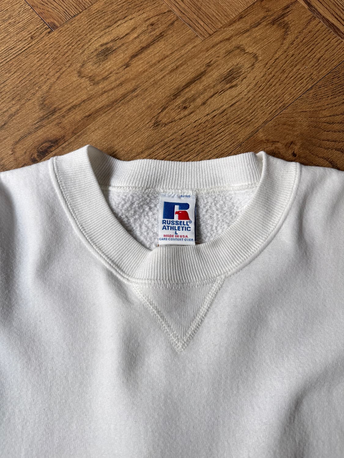 [L]러셀 Made in USA 화이트 플레인 스웻셔츠 상품이미지2