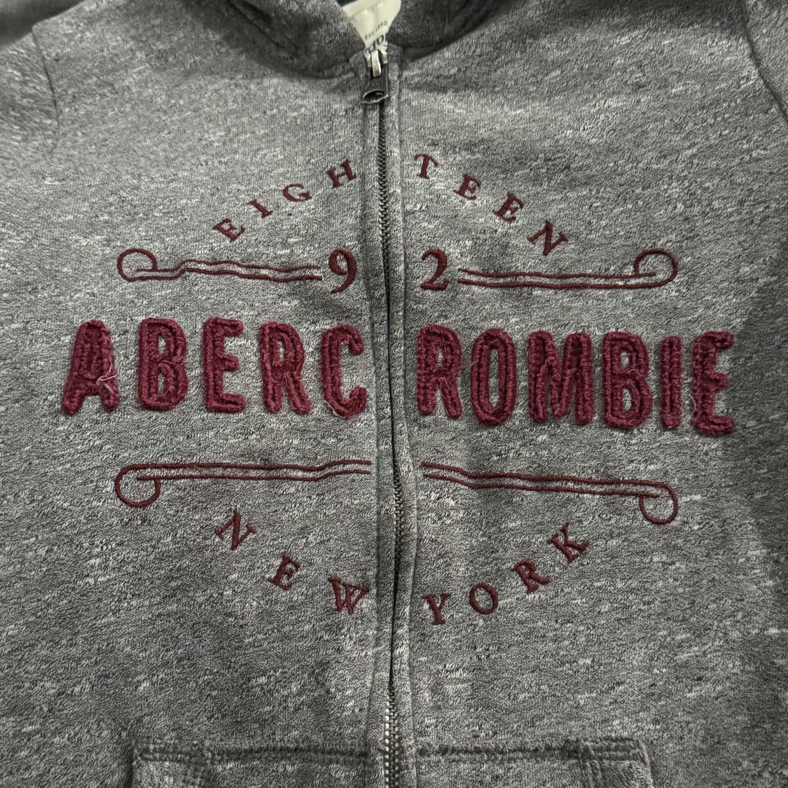 아베크롬비 2000s 그레이 풀 집업 후드 XS 상품이미지3