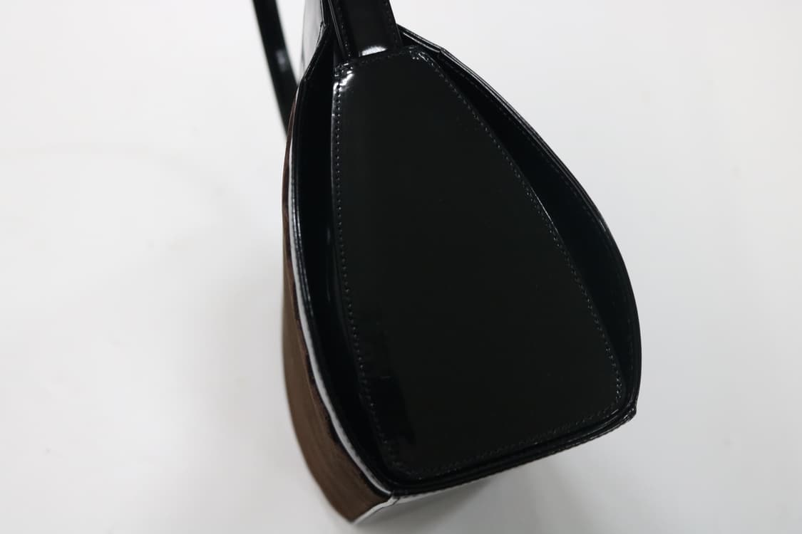 히로코 코시노 빈티지 스웨이드 콤비 에나멜 핸드백 상품이미지10
