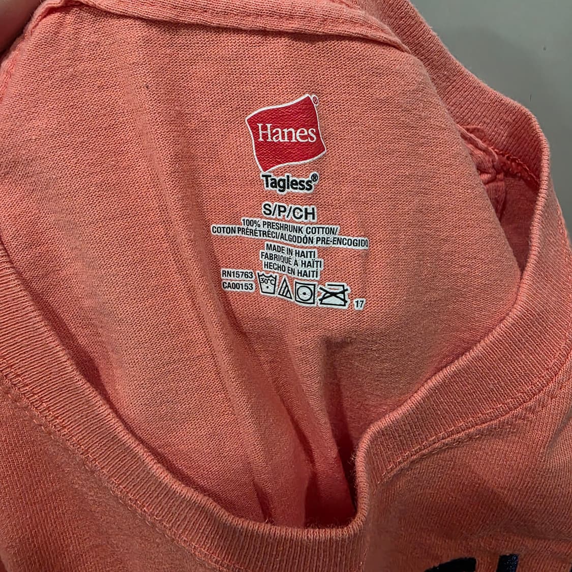 헤인즈(Hanes) 코랄 핑크 포켓 반팔 티셔츠 상품이미지4