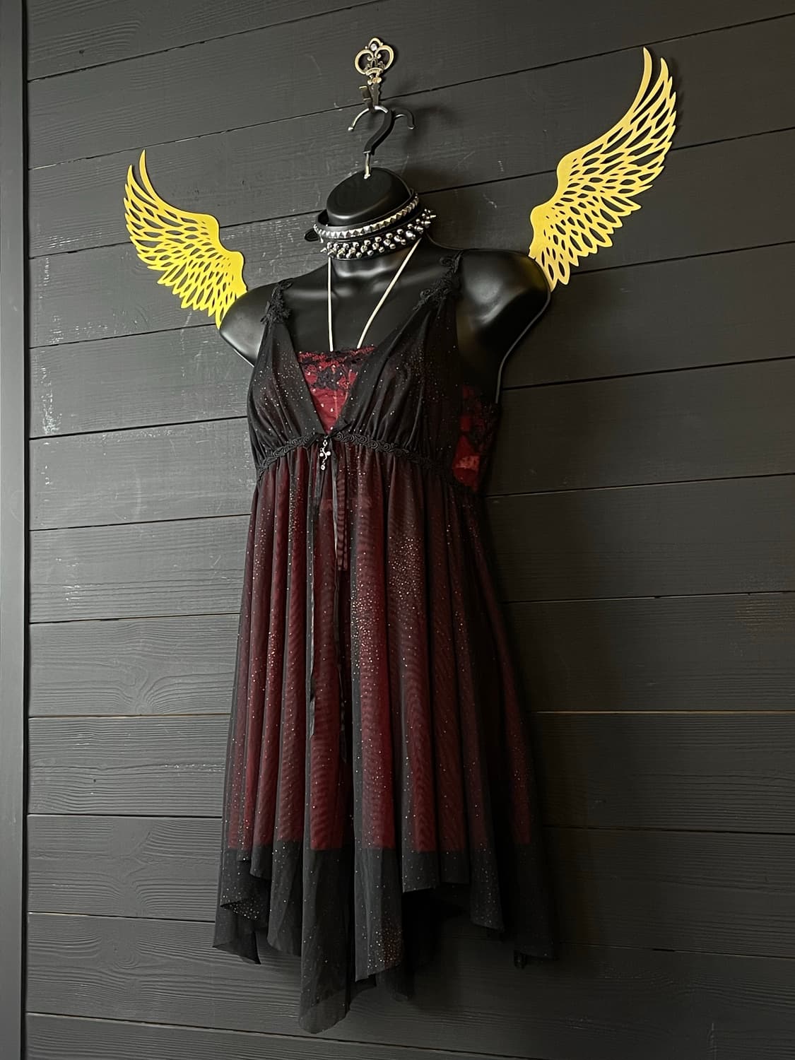 JPN 펑크 글리터 레이스 슬립 원피스 상품이미지2