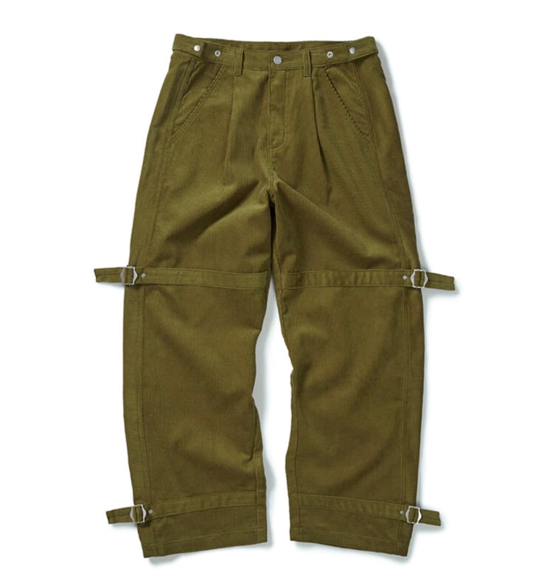 One tuck strap corduroy pants / Olive 상품이미지1