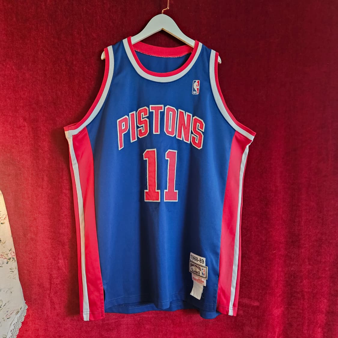NBA 1988-89's 피스톤 NO.11 Thomas 농구 저지 상품이미지1