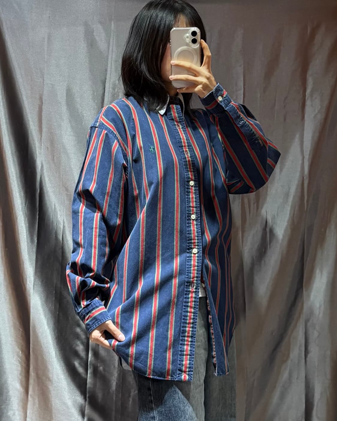 S 폴로랄프로렌 웨스턴 스트라이프 배색 셔츠 상품이미지1